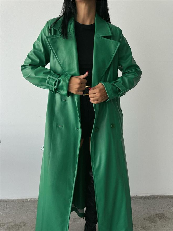 ESPADA Gabardine Verde Elegante Single Breasted Com Botões Roupas por atacado Sem Tecido
