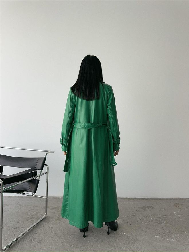 ESPADA Gabardine Verde Elegante Single Breasted Com Botões Roupas por atacado 5