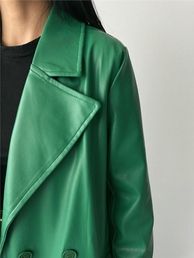 ESPADA Gabardine Verde Elegante Single Breasted Com Botões Roupas por atacado Trabalho