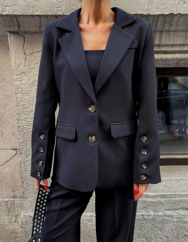 Ello بدلة ثلاث قطع مع جاكيت بليزر أسود ملابس بالجملة 5