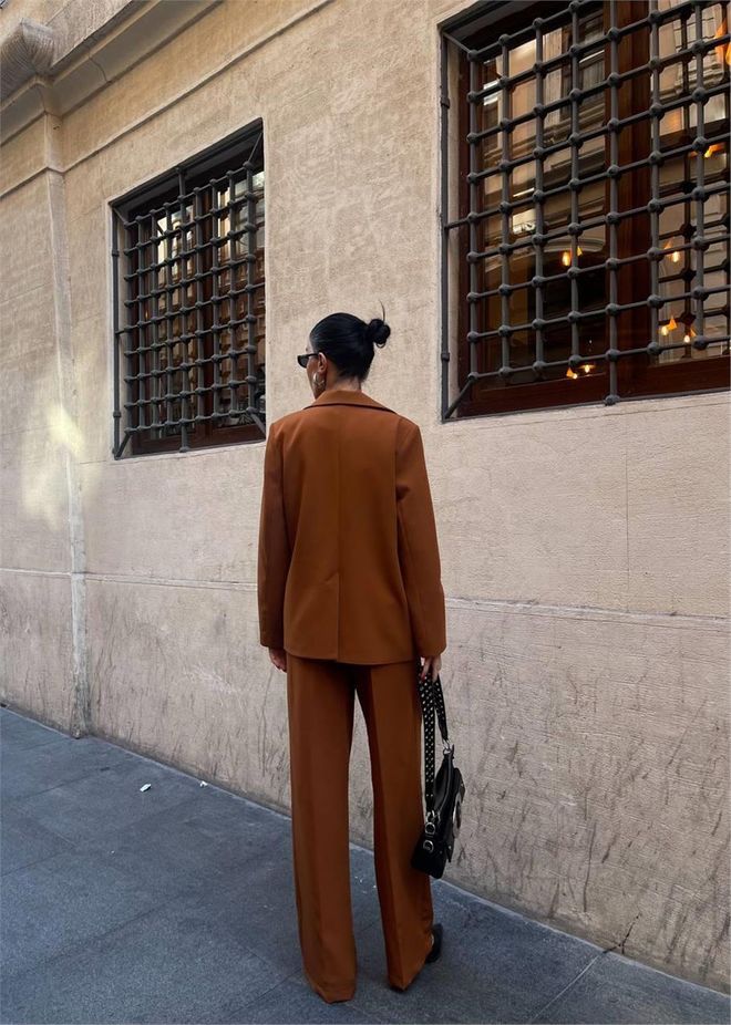 Ello بدلة ثلاث قطع مع جاكيت بليزر بني ملابس بالجملة الخريف