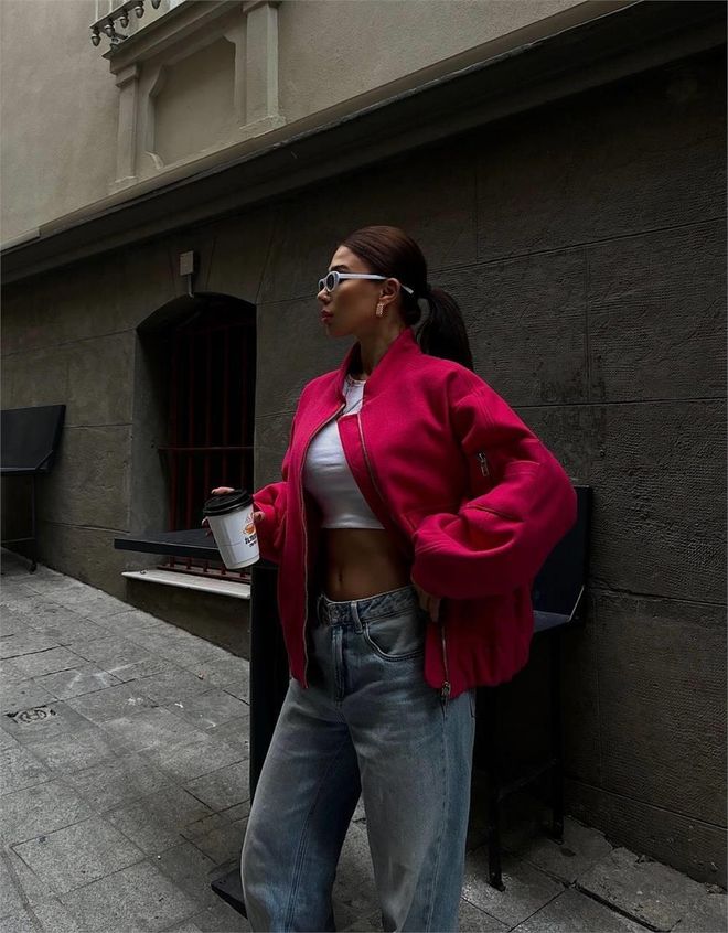 Ello Cachet Zipper Detail Jacket Fuchsia Wholesale Clothing Winter