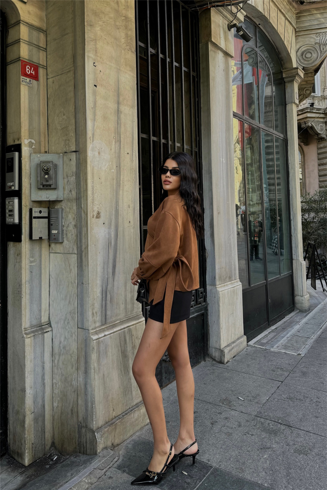Ello Blusa De Ante Con Doble Botonadura Y Detalle De Lazo Tostado Ropa al por mayor Casual