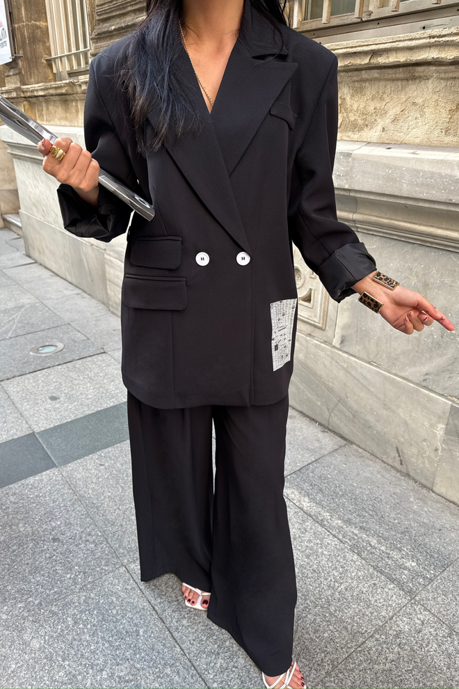 ESPADA Черный Формальный Элегантный Поставил Оптовая продажа одежды Нет ткани