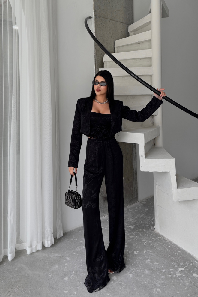 ESPADA Set Negru Elegant Glam Formal Retro Îmbrăcăminte cu ridicata Primăvară