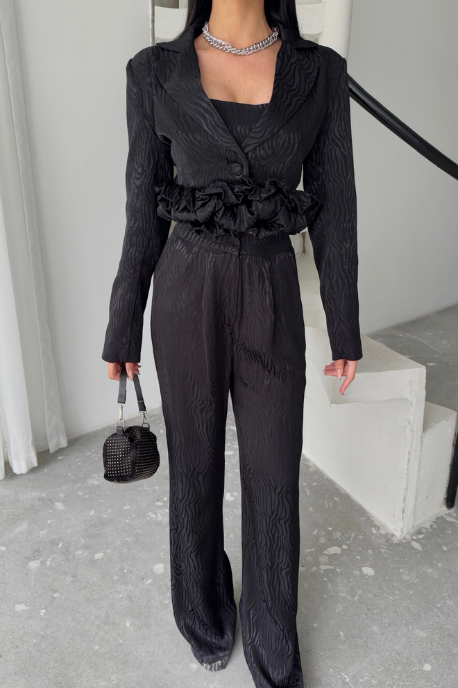 ESPADA Set Negru Elegant Glam Formal Retro Îmbrăcăminte cu ridicata Poliester