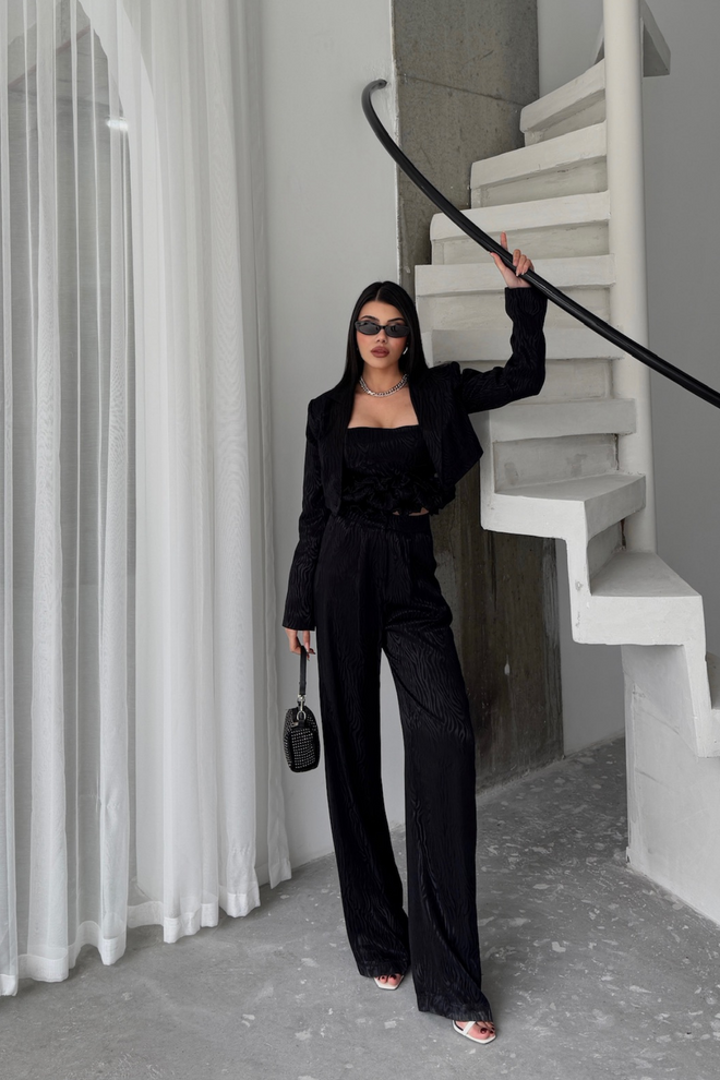 ESPADA Set Negru Elegant Glam Formal Retro Îmbrăcăminte cu ridicata Bumbac