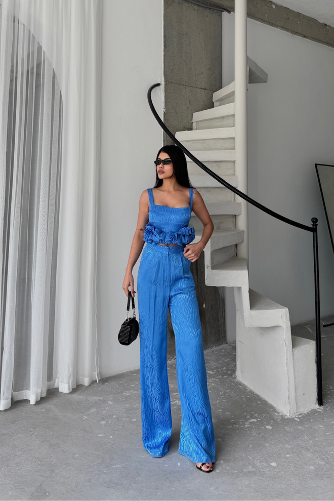 ESPADA Albastru Elegant Formal Glam Set Îmbrăcăminte cu ridicata Bumbac