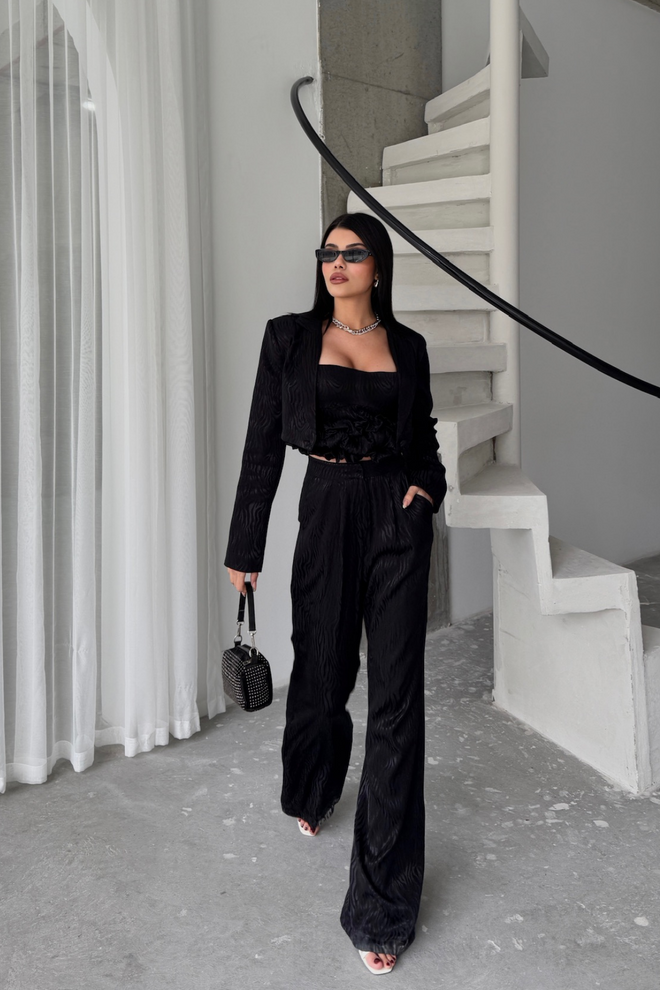 ESPADA Set Negru Elegant Glam Formal Retro Îmbrăcăminte cu ridicata Glam