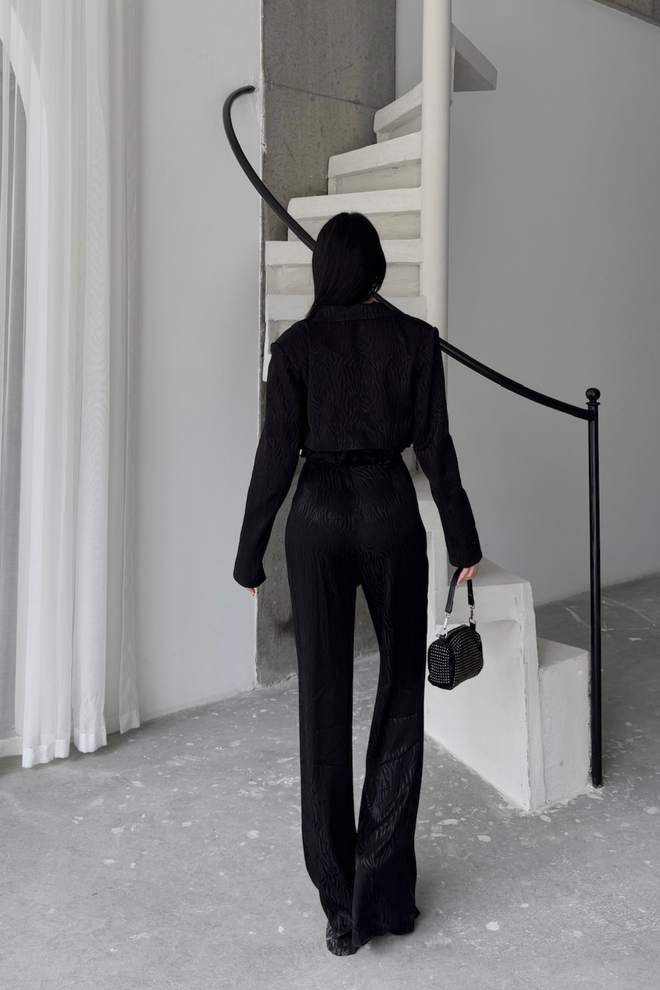 ESPADA Set Negru Elegant Glam Formal Retro Îmbrăcăminte cu ridicata Licra