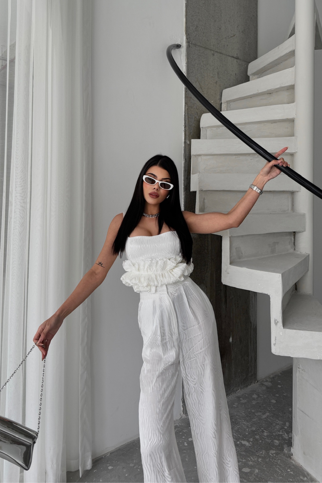 ESPADA Set Alb Elegant Glam Formal Îmbrăcăminte cu ridicata Întâlnire