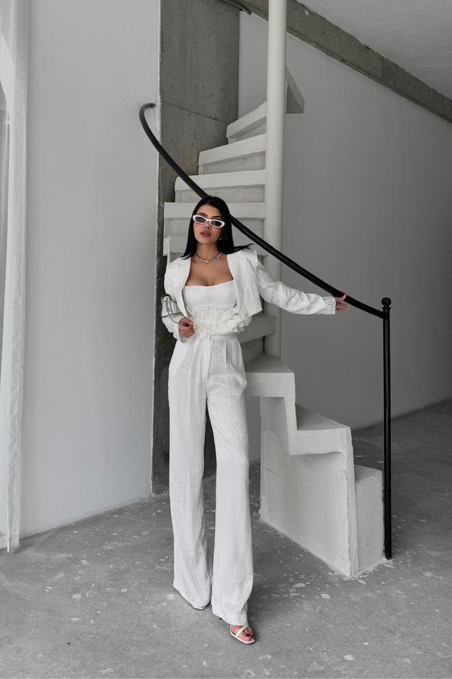 ESPADA Set Alb Elegant Glam Formal Îmbrăcăminte cu ridicata Licra