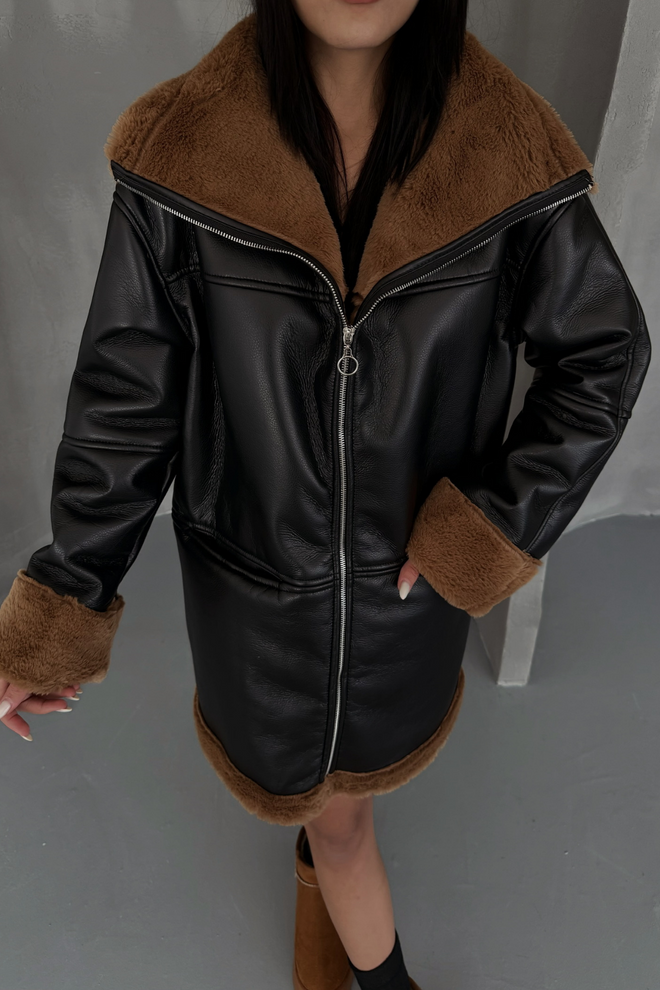 ESPADA Черное Пальто Авиатор С Капюшоном И Оверсайз Кроем Оптовая продажа одежды Бездельничать