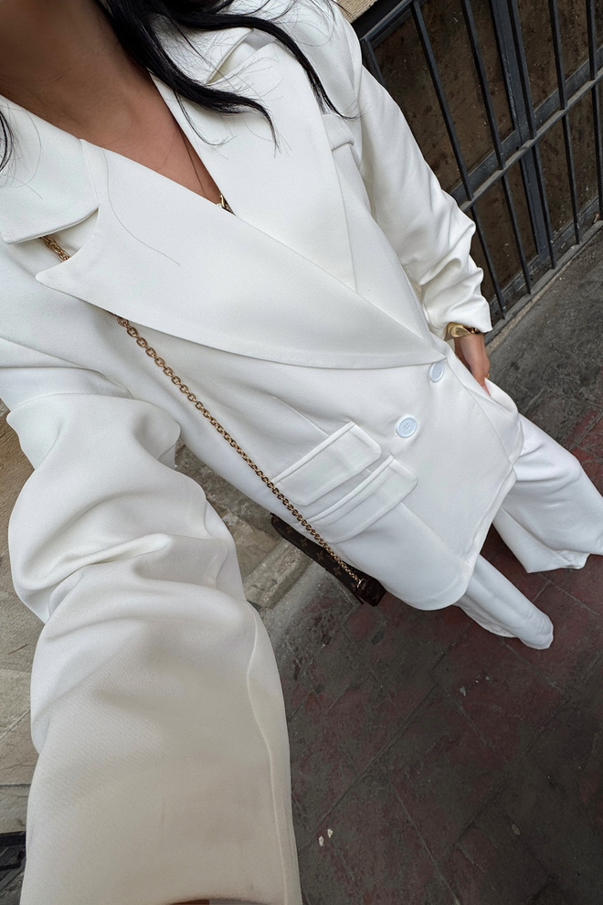 ESPADA Белый Формальный Элегантный Негабаритный Поставил Оптовая продажа одежды Падают осенью