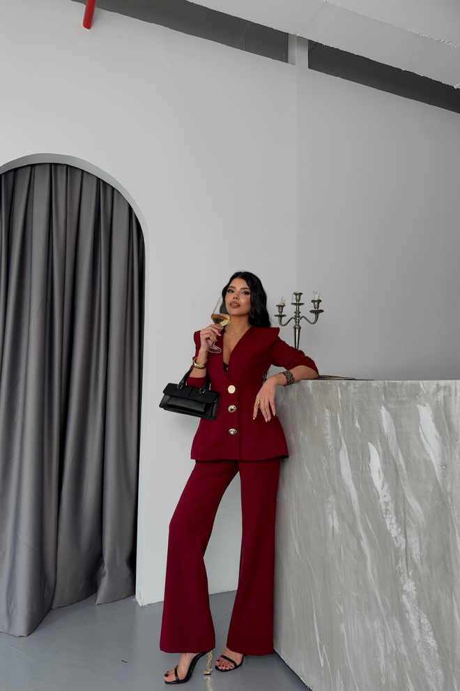 ESPADA Claret Red Slim Fit Formal Suit Wholesale Clothing Cocktail