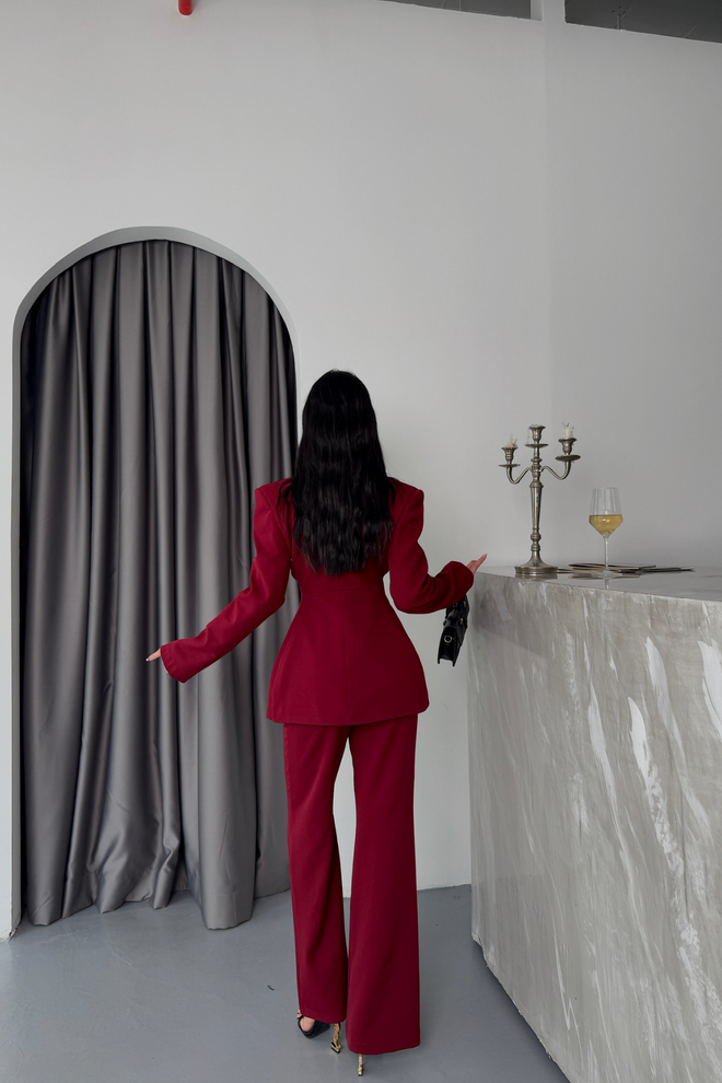 ESPADA Claret Red Slim Fit Formal Suit Wholesale Clothing Spring