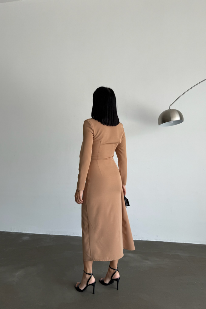 Ello Double breasted Brooch Detailed Dress Wholesale Clothing 7