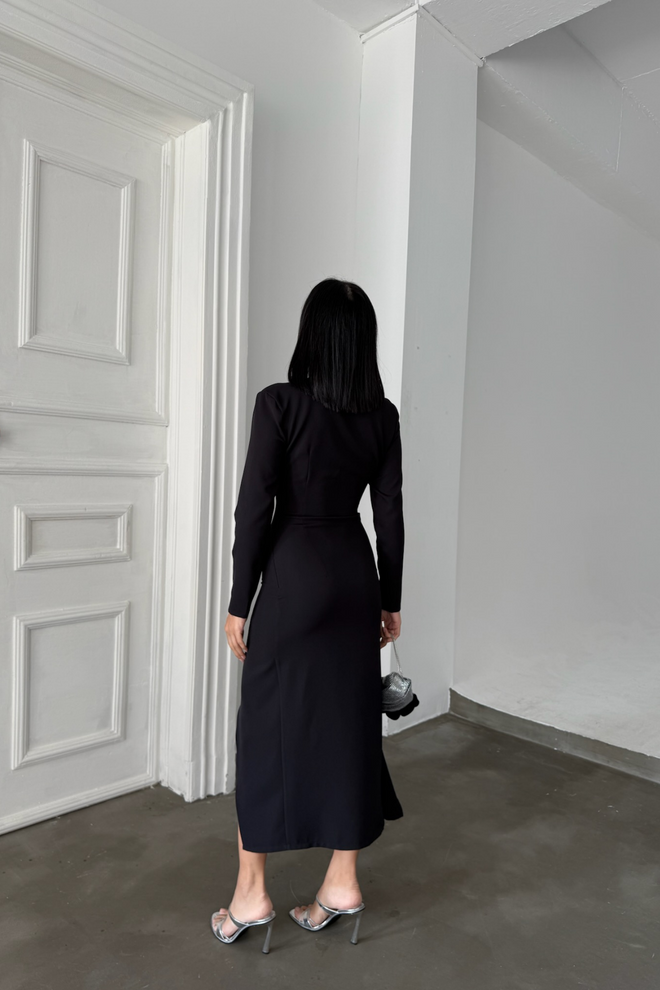 Ello Double breasted Brooch Detailed Dress Wholesale Clothing 8