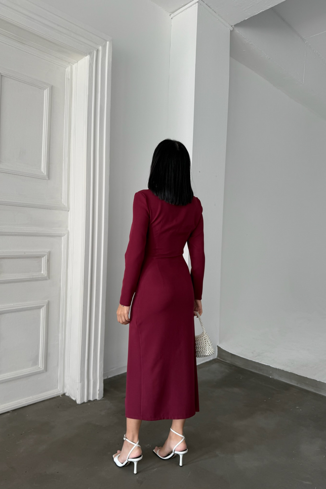 Ello Double breasted Brooch Detailed Dress Wholesale Clothing 8