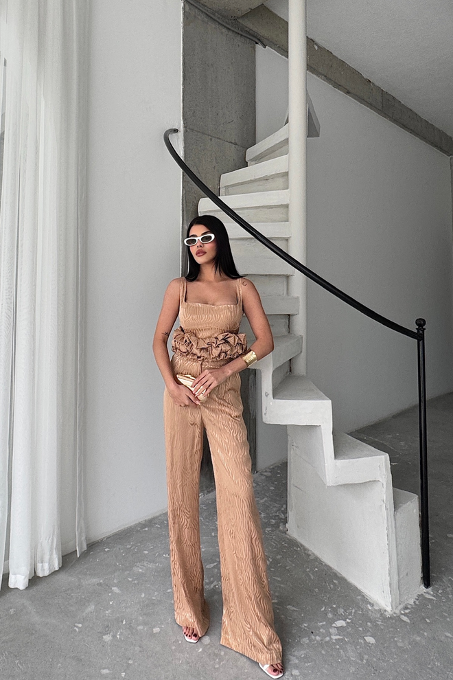 ESPADA Set Bej Elegant Formal Costum Palazzo Îmbrăcăminte cu ridicata Formal