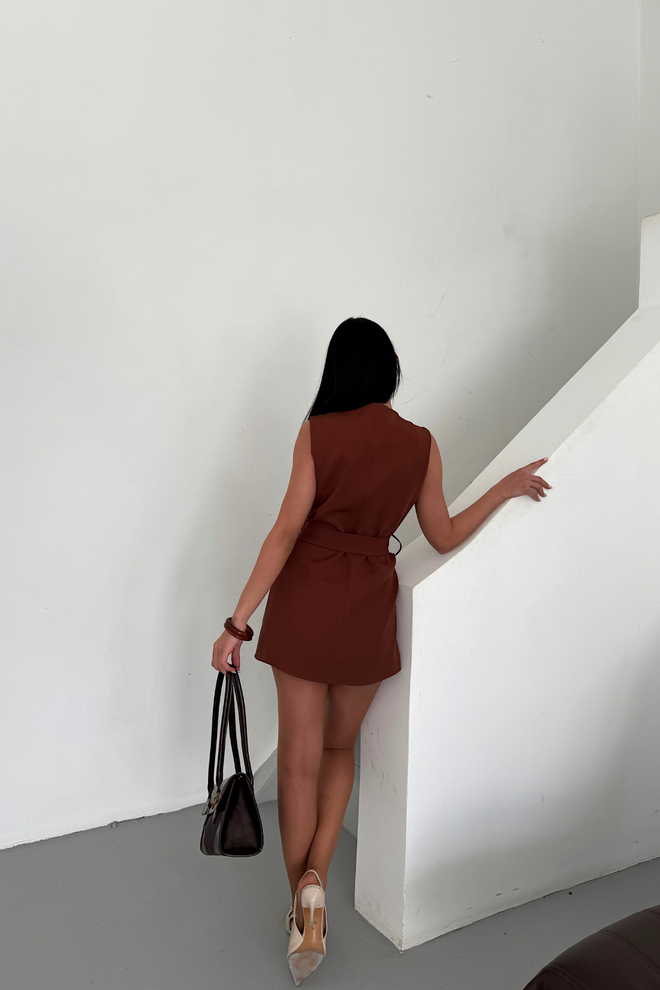 Ello Large Pocket Biye Detailed Vest Wholesale Clothing Polyester