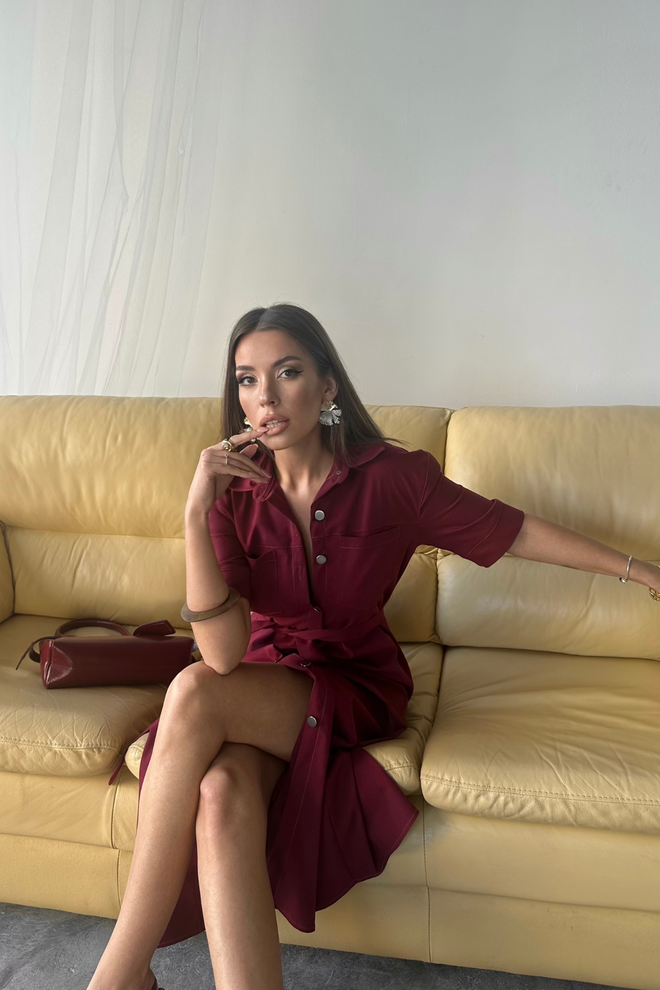 Ello Obleka S Kratkimi Rokavi Z Gumbi Tencel Oblačila na debelo Rojstni dan