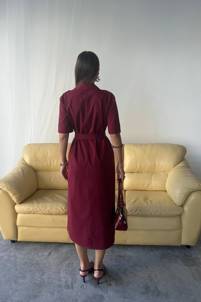 Ello Obleka S Kratkimi Rokavi Z Gumbi Tencel Oblačila na debelo Poletje