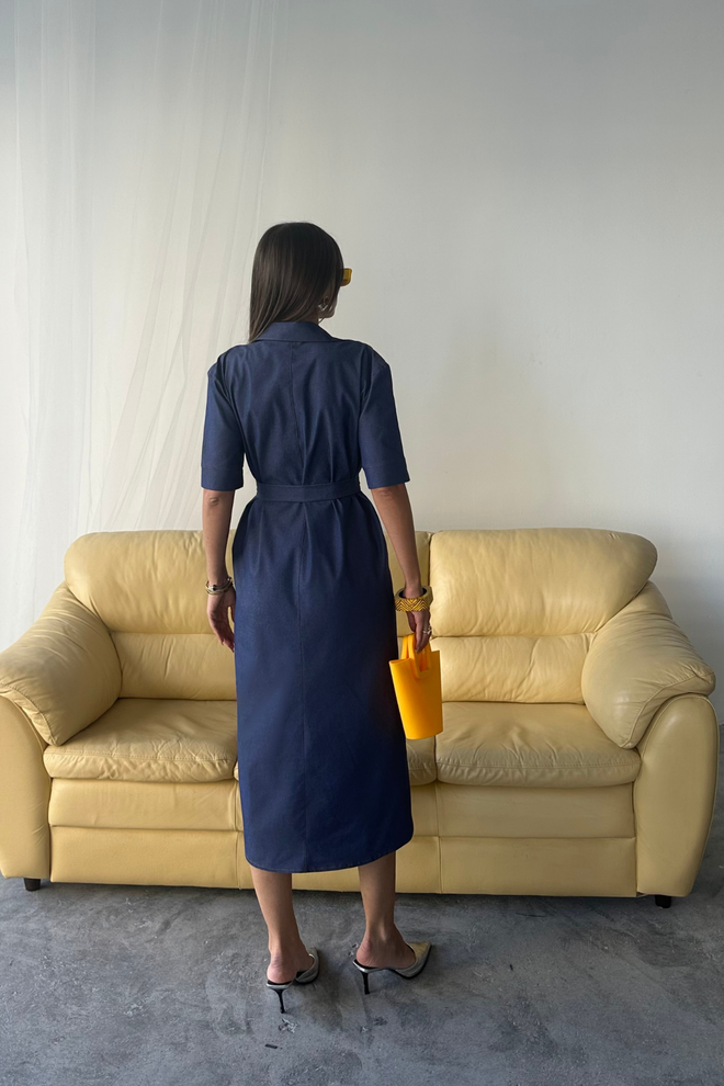 Ello Платье С Короткими Рукавами На Пуговицах Tencel Спереди Оптовая продажа одежды Полиэстер