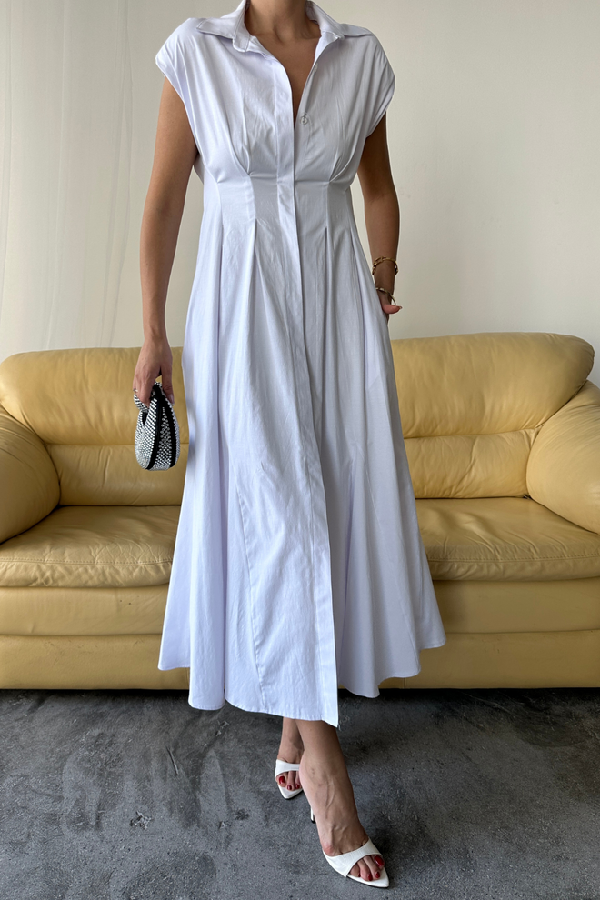 Ello White Elegant Formal Casual Shirt Dress Wholesale Clothing 1