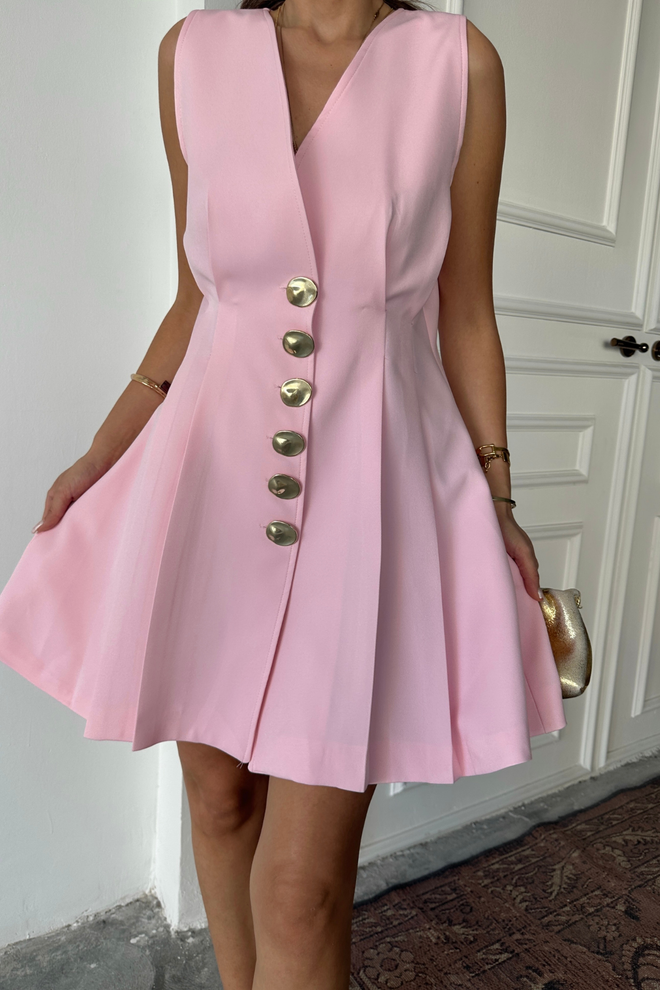 Ello Elegant Pink Fit And Flare Mini Dress Wholesale Clothing 1