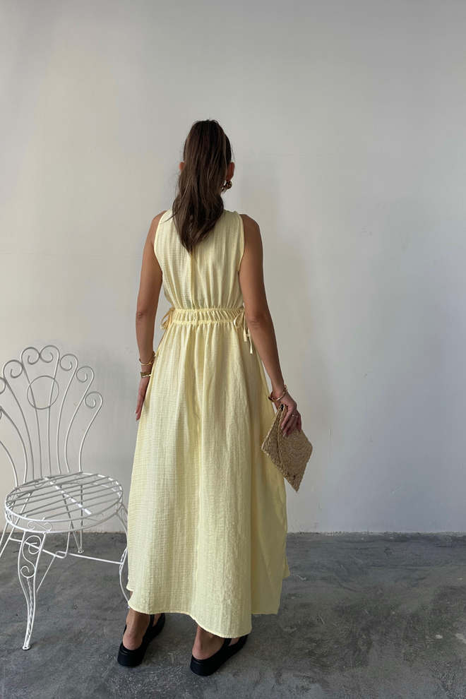 Ello Yellow Fit And Flare Dress Wholesale Clothing 5