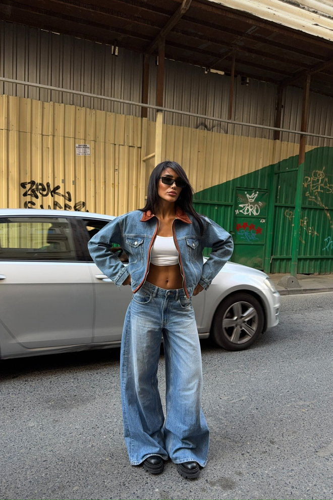 Ello Μπουφάν Μπλε Trucker Casual Streetwear Vintage Χονδρικό εμπόριο ενδυμάτων Casual