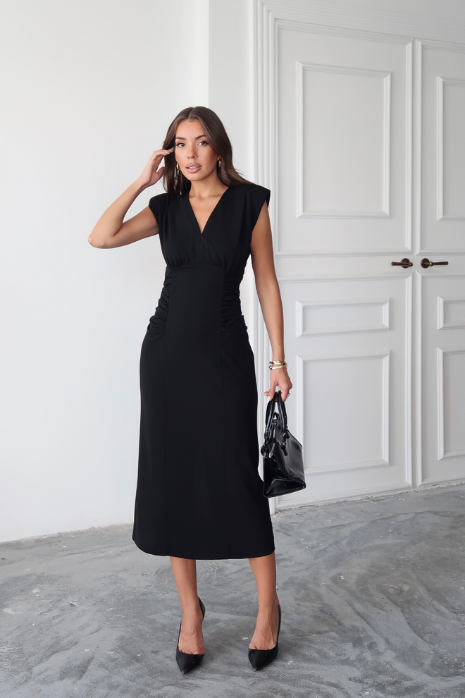 Ello Black Elegant Sleeveless Sheath Dress Wholesale Clothing Spring