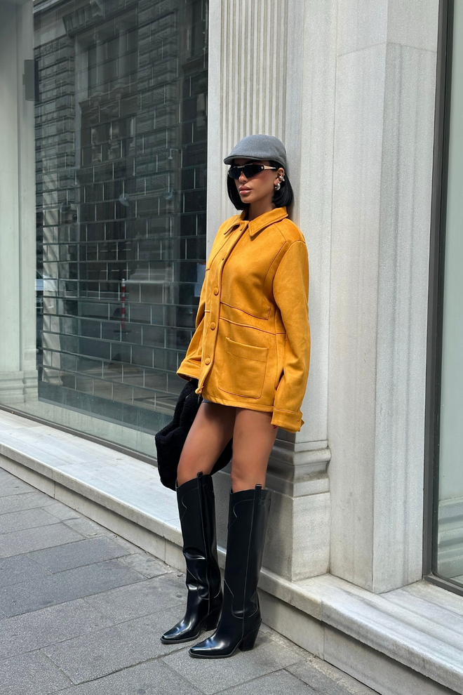 Ello Orange Oversized Casual Streetwear Jacket Wholesale Clothing Lounge