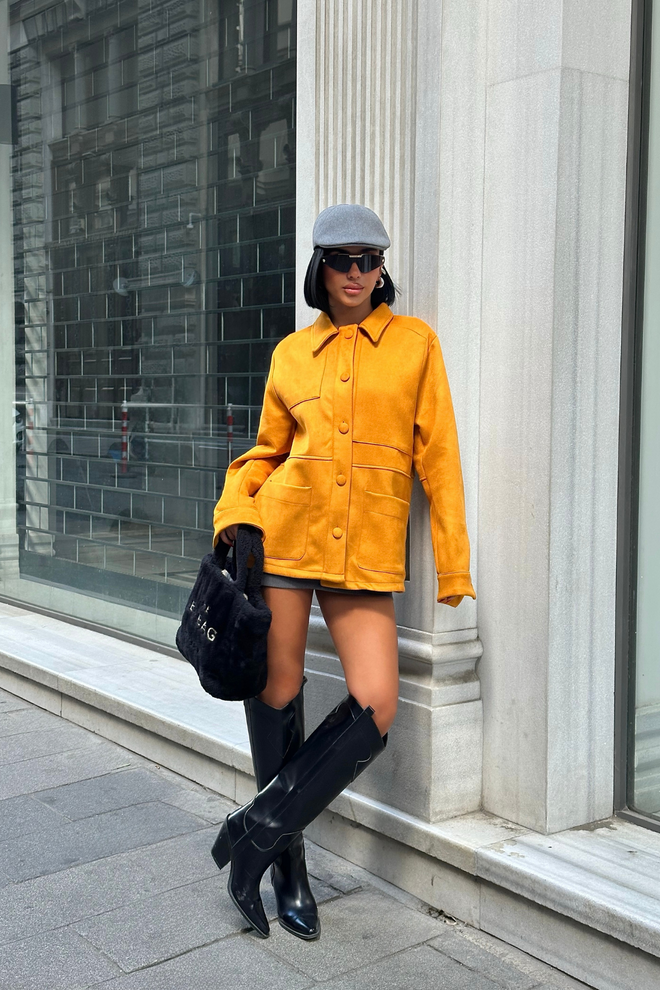 Ello Orange Grande Taille Décontracté Streetwear Blouson Vêtements en gros Décontracté