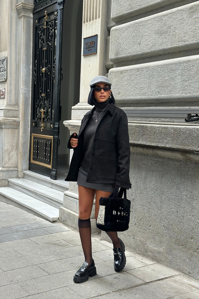 Ello Schwarze Lässige Streetwear Elegante Jacke Großhandelskleidung Lässig