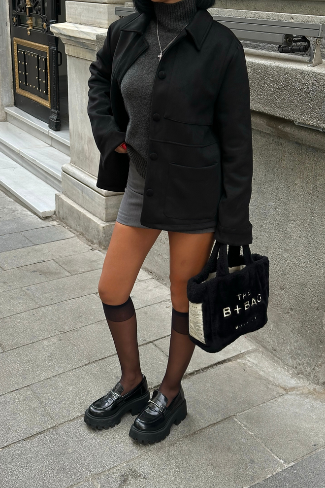 Ello Black Casual Streetwear Elegant Jacket Wholesale Clothing 1