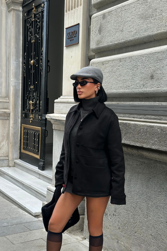 Ello Black Casual Streetwear Elegant Jacket Wholesale Clothing Lounge