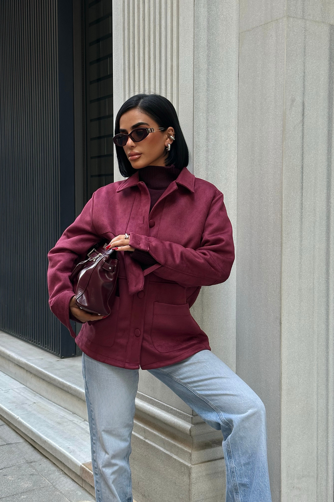 Ello Claret Red Jacket Wholesale Clothing Work