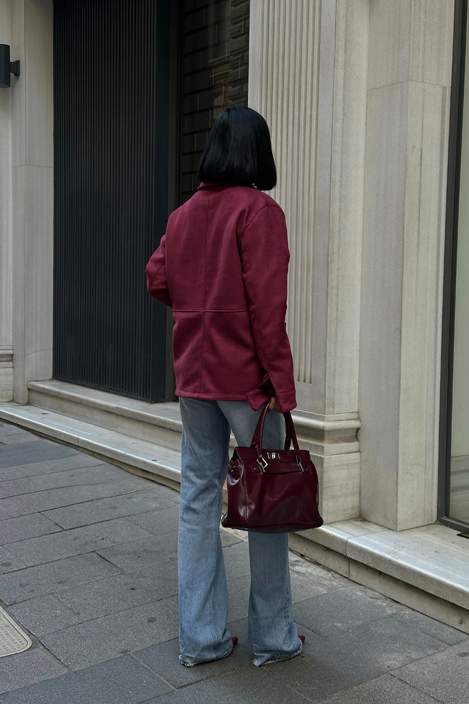 Ello Claret Red Jacket Wholesale Clothing Elegant