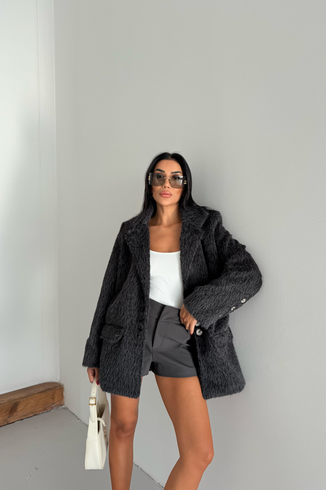 Ello Black Elegant Single Breasted Blazer Jacket Wholesale Clothing Spring