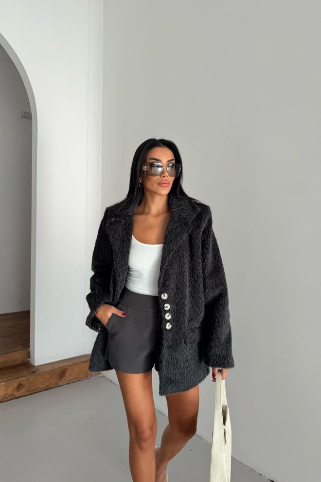 Ello Black Elegant Single Breasted Blazer Jacket Wholesale Clothing 1