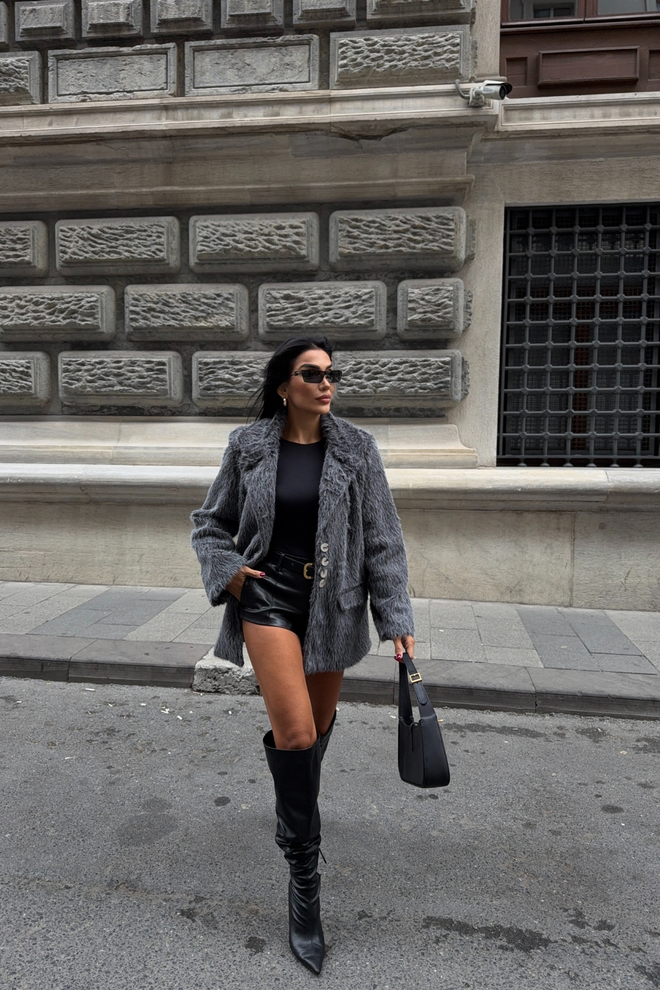 Ello Grey Elegant Single Breasted Blazer Jacket Wholesale Clothing 5