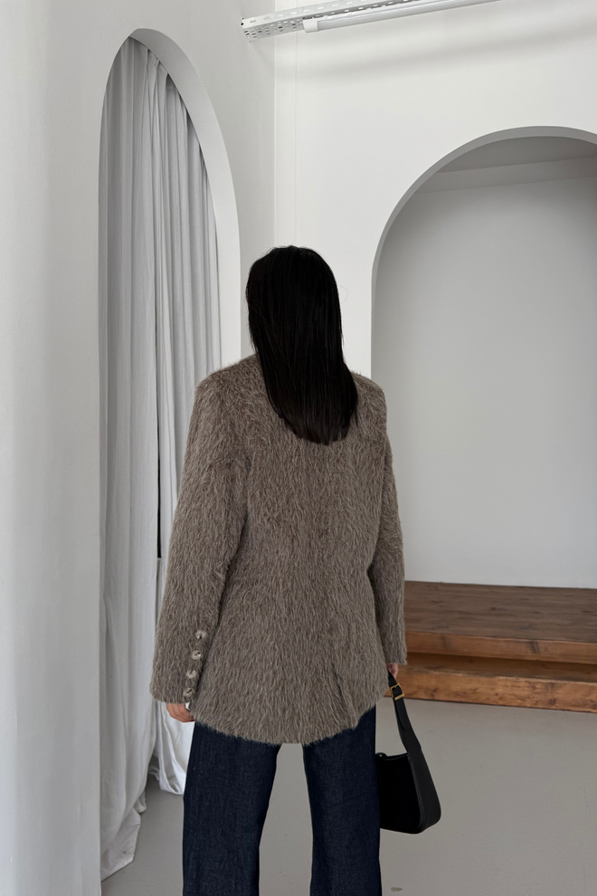 Ello Brown Elegant Single Breasted Blazer Jacket Wholesale Clothing Fall