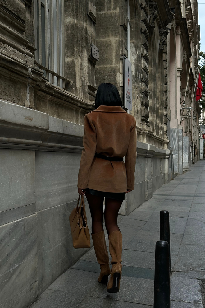 Ello Braune Elegante Einreihige Blazer Jacke Großhandelskleidung 5