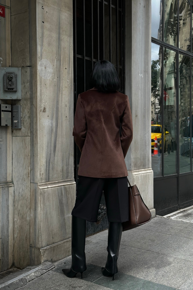 Ello Brown Elegant Single Breasted Blazer Jacket Wholesale Clothing 5