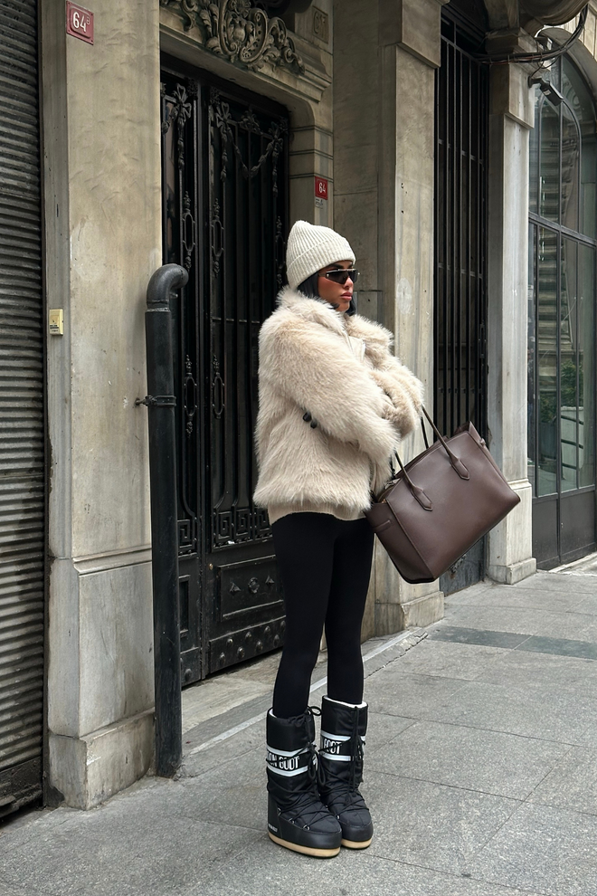 Ello Beige Fur Jacket With Zip Up & Slant Pocket Wholesale Clothing 5