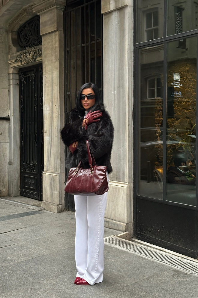 Ello Black Fur Jacket With Hooded Collar Elegant And Glam Wholesale Clothing 1