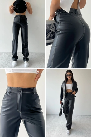 A model wears 19949 - Pants - Black, wholesale Pants of Etika to display at Lonca