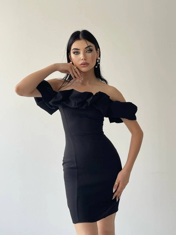 A wholesale clothing model wears  Denial Mini Dress
, Turkish wholesale Dress of Etika